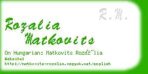 rozalia matkovits business card